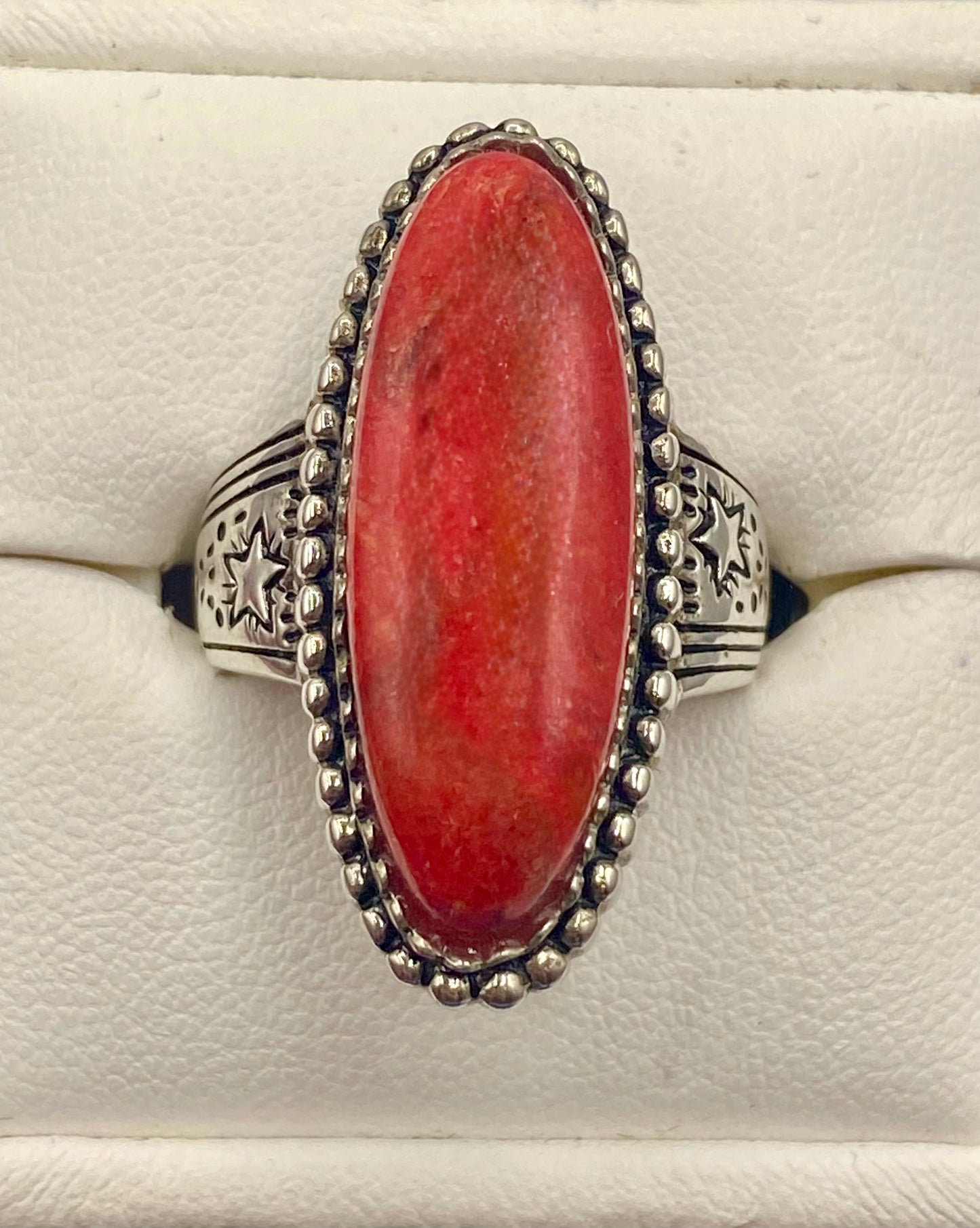 Sterling Silver BBJ Sponge Coral Ring
