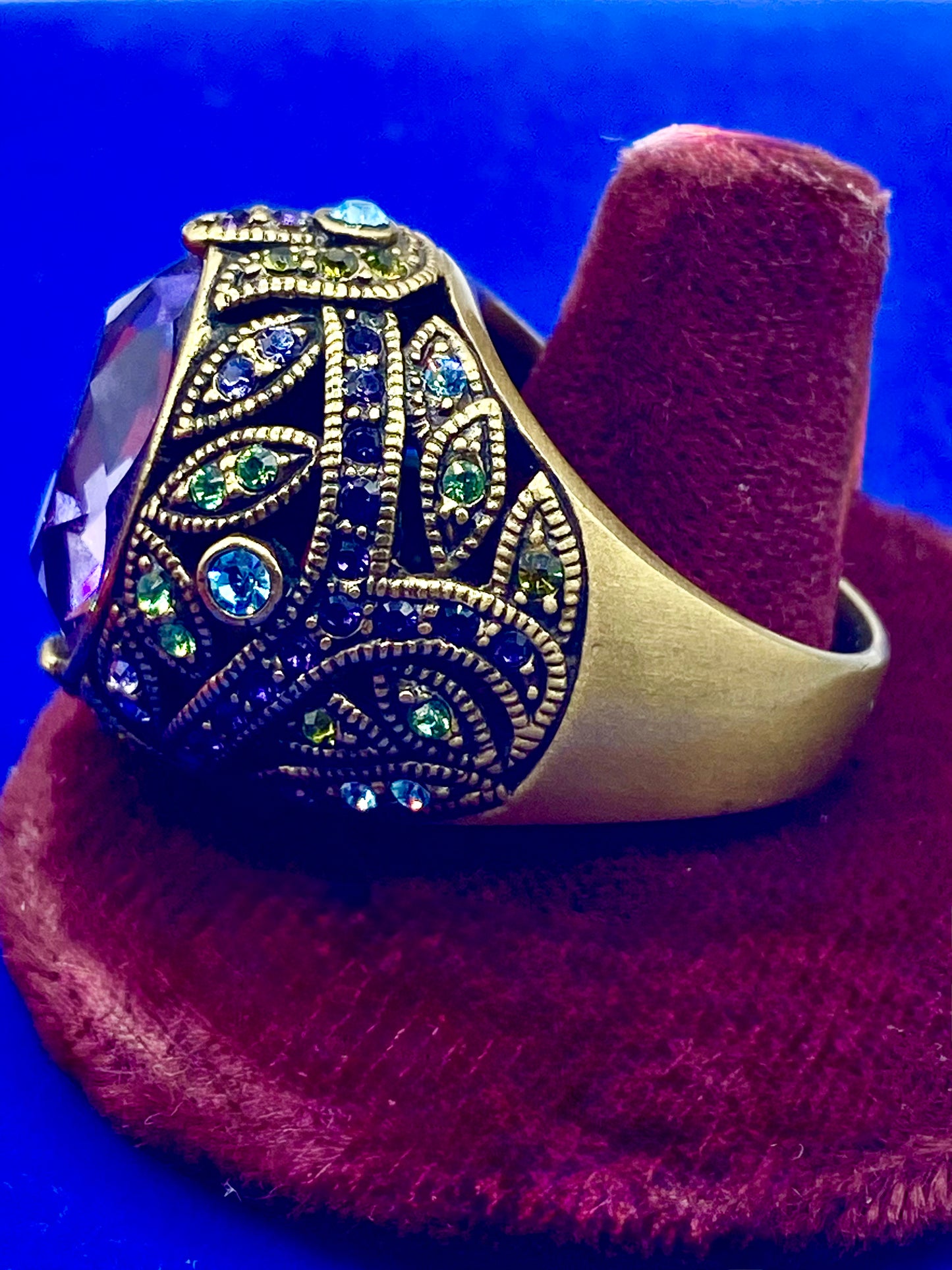 Heidi Daus “Delight in Tanzanite Swarovski Crystal Dome Ring