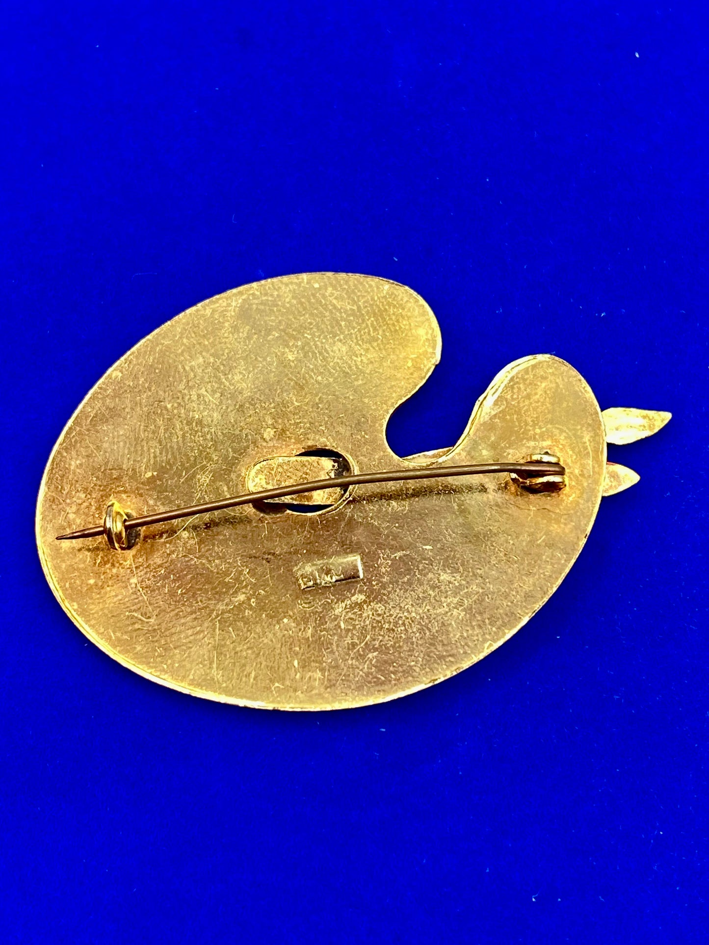 Vintage Spain Damascene Artist’s Palette Brooch