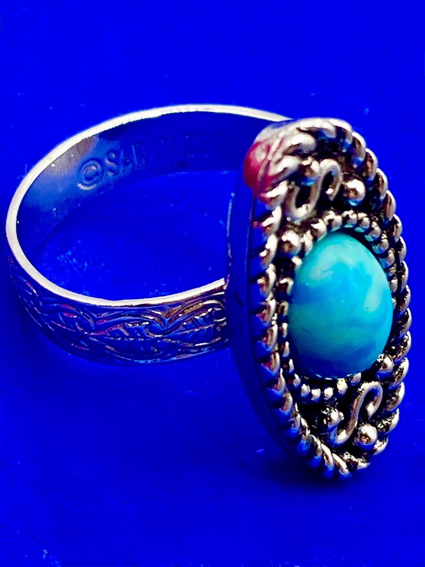 Sarah Coventry Indian Maiden 1973 Faux Turquoise Ring