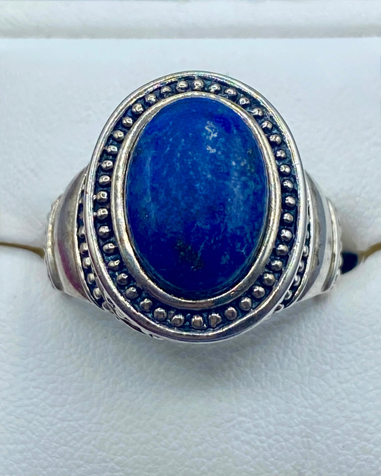 Sterling Silver Lapis Lazuli Oval Cut Ring