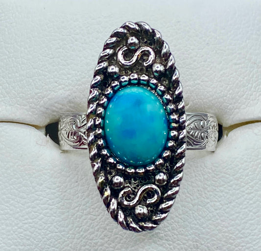 Sarah Coventry Indian Maiden 1973 Faux Turquoise Ring
