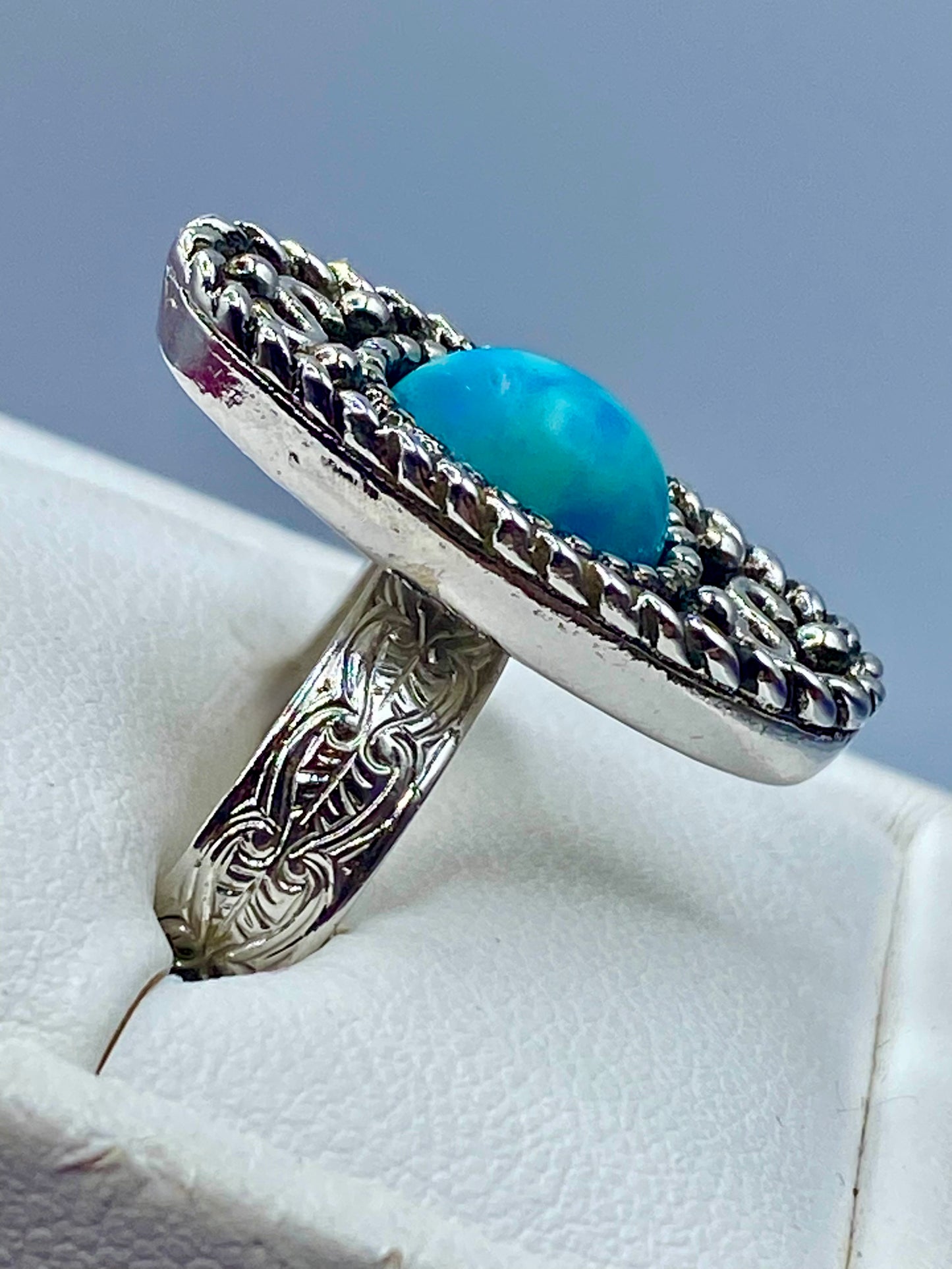 Sarah Coventry Indian Maiden 1973 Faux Turquoise Ring
