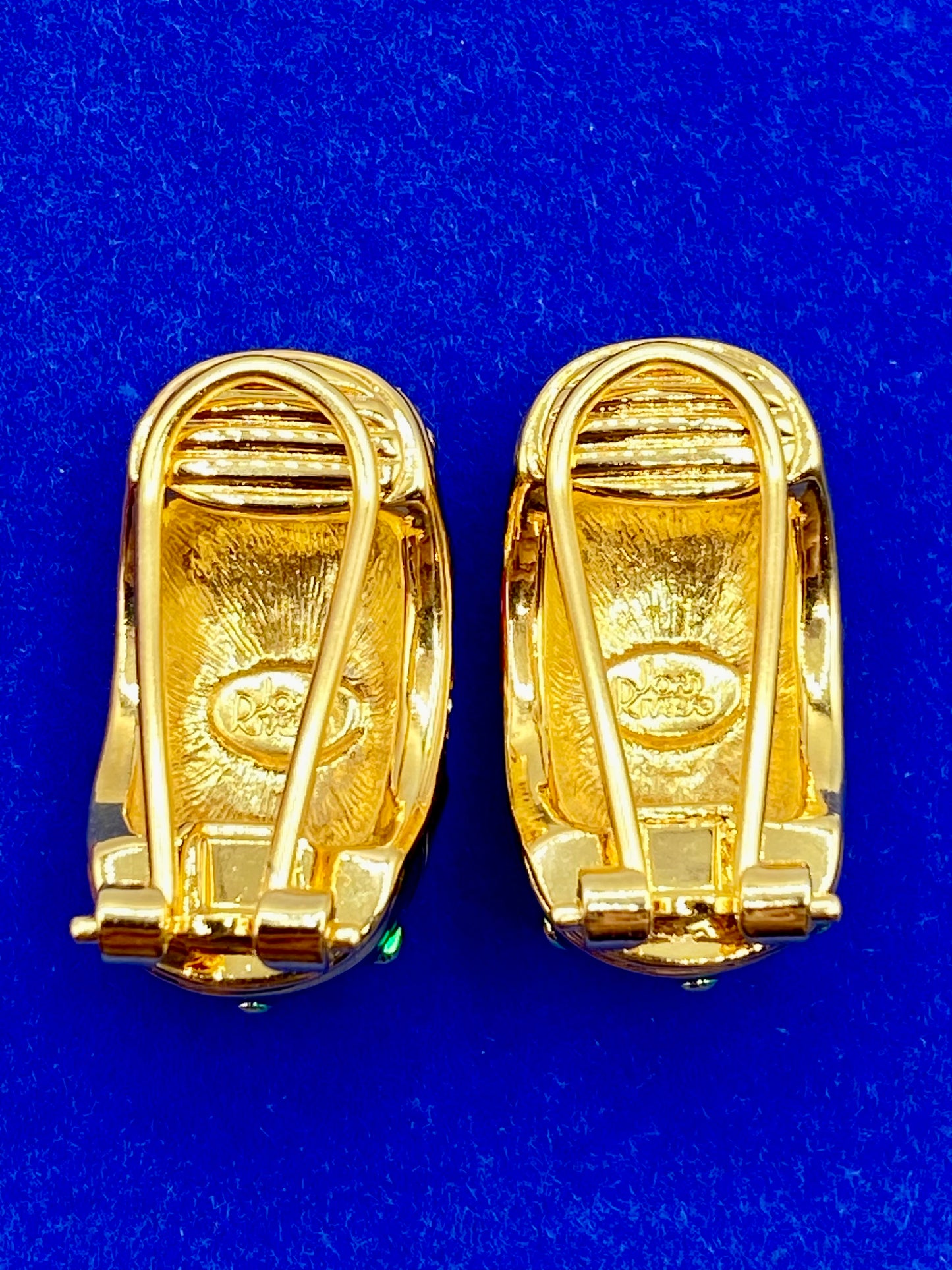 Joan Rivers Enamel & Crystal Gold Tone Clip Ons