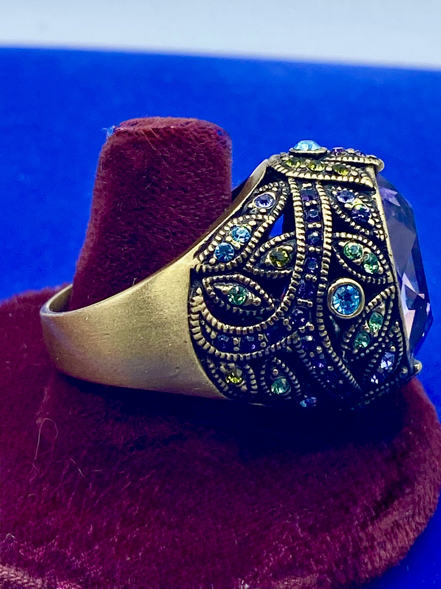 Heidi Daus “Delight in Tanzanite Swarovski Crystal Dome Ring
