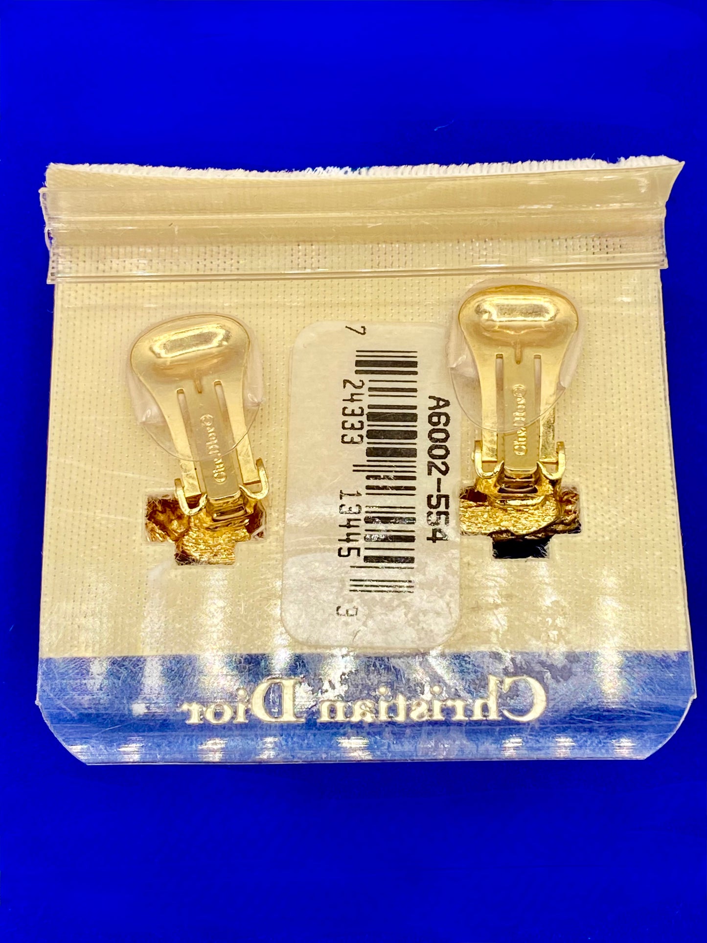 Vintage NWT Christian Dior Gold Tone Rope Knot Clip Ons