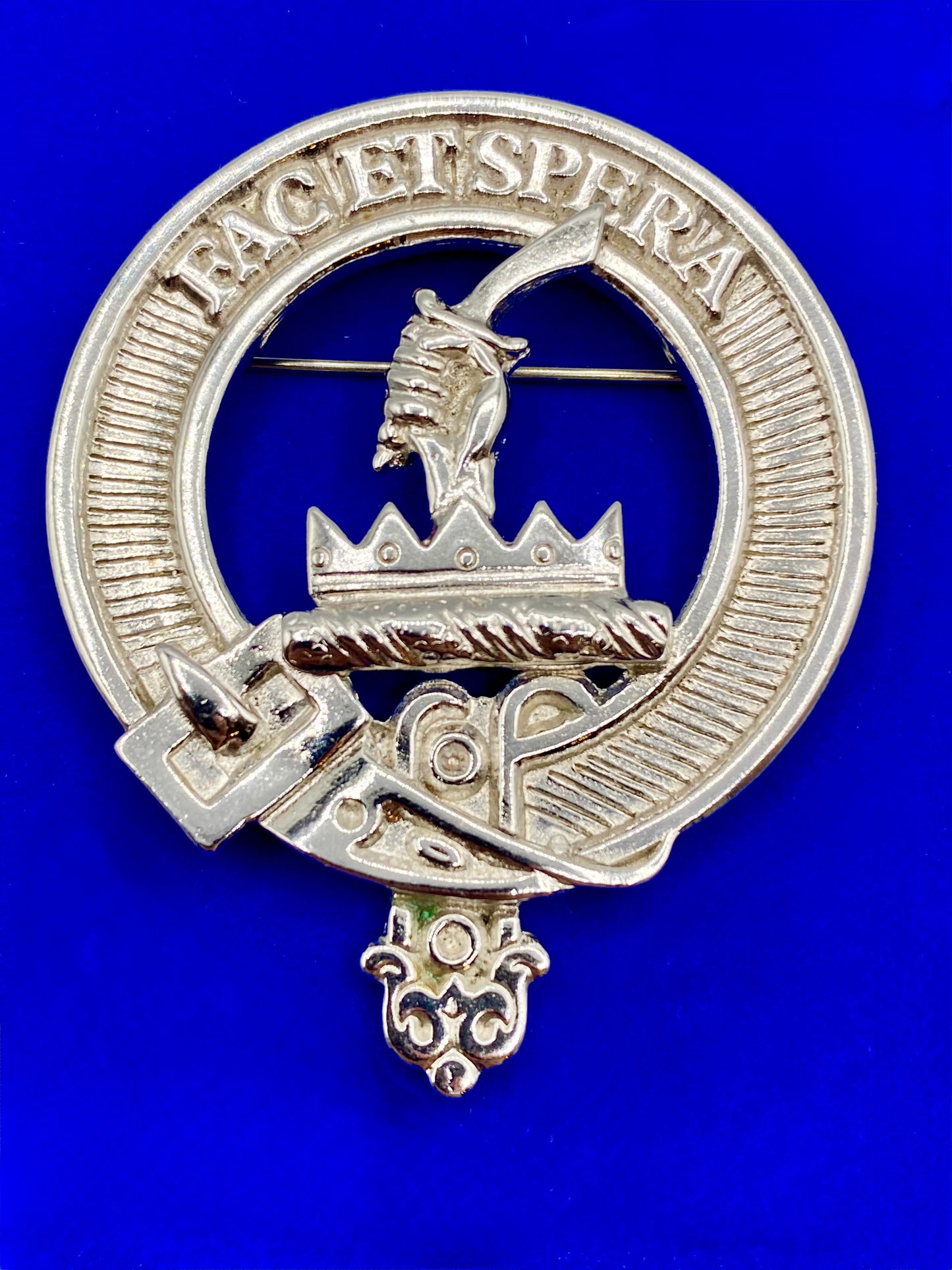Pewter Per Ardua “Through Difficulty” Scottish Irish Clan Brooch