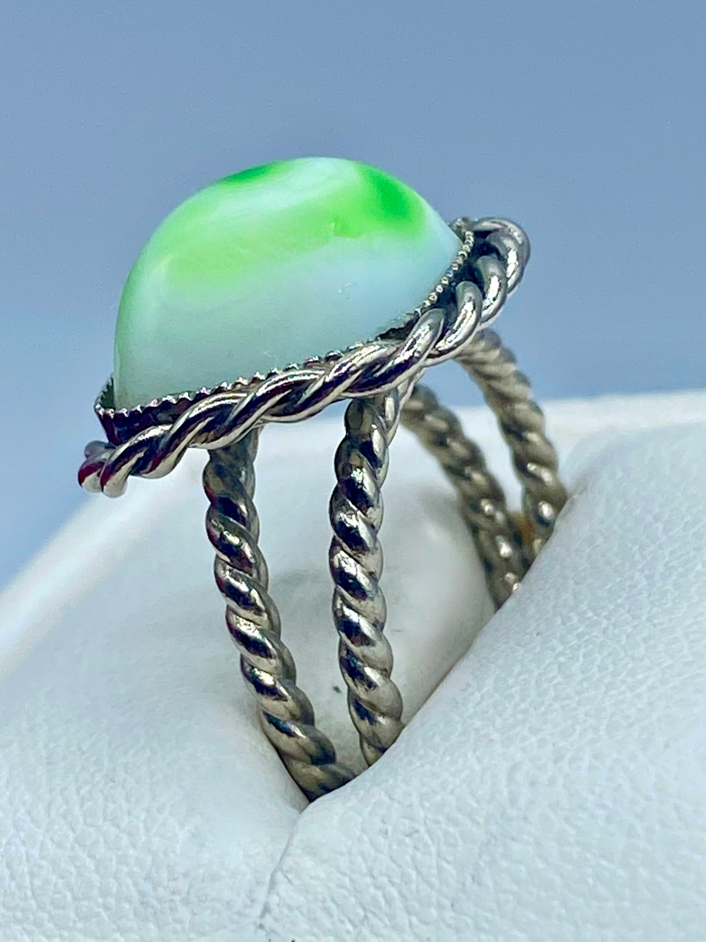 Vintage West Germany Green Glass Ring