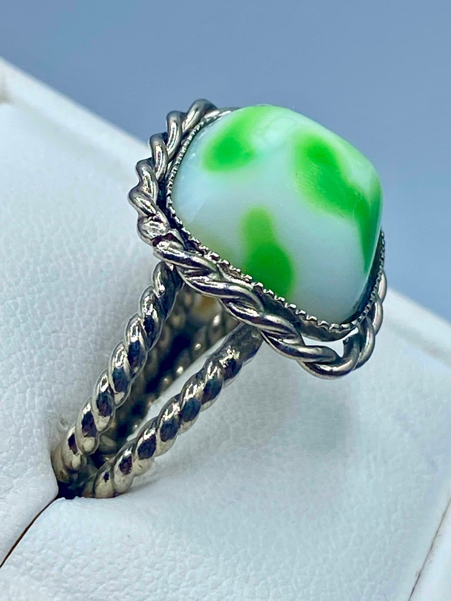 Vintage West Germany Green Glass Ring