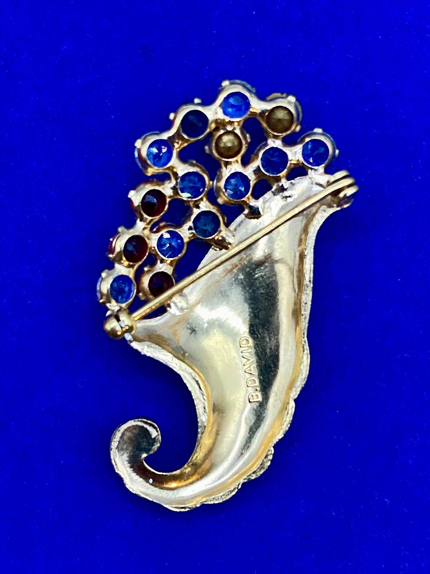 Anthony B. David Gold Tone Cornucopia Brooch
