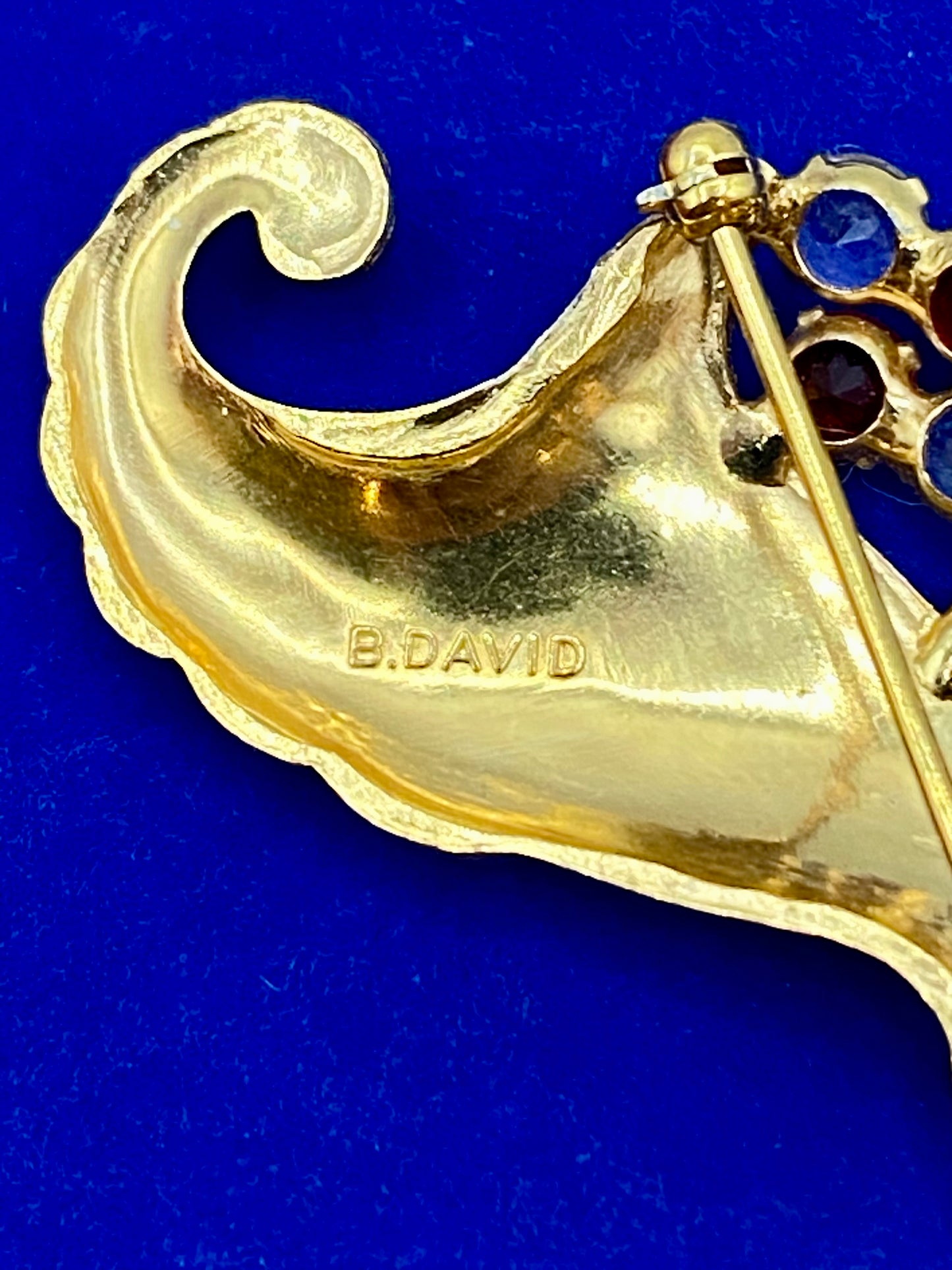 Anthony B. David Gold Tone Cornucopia Brooch