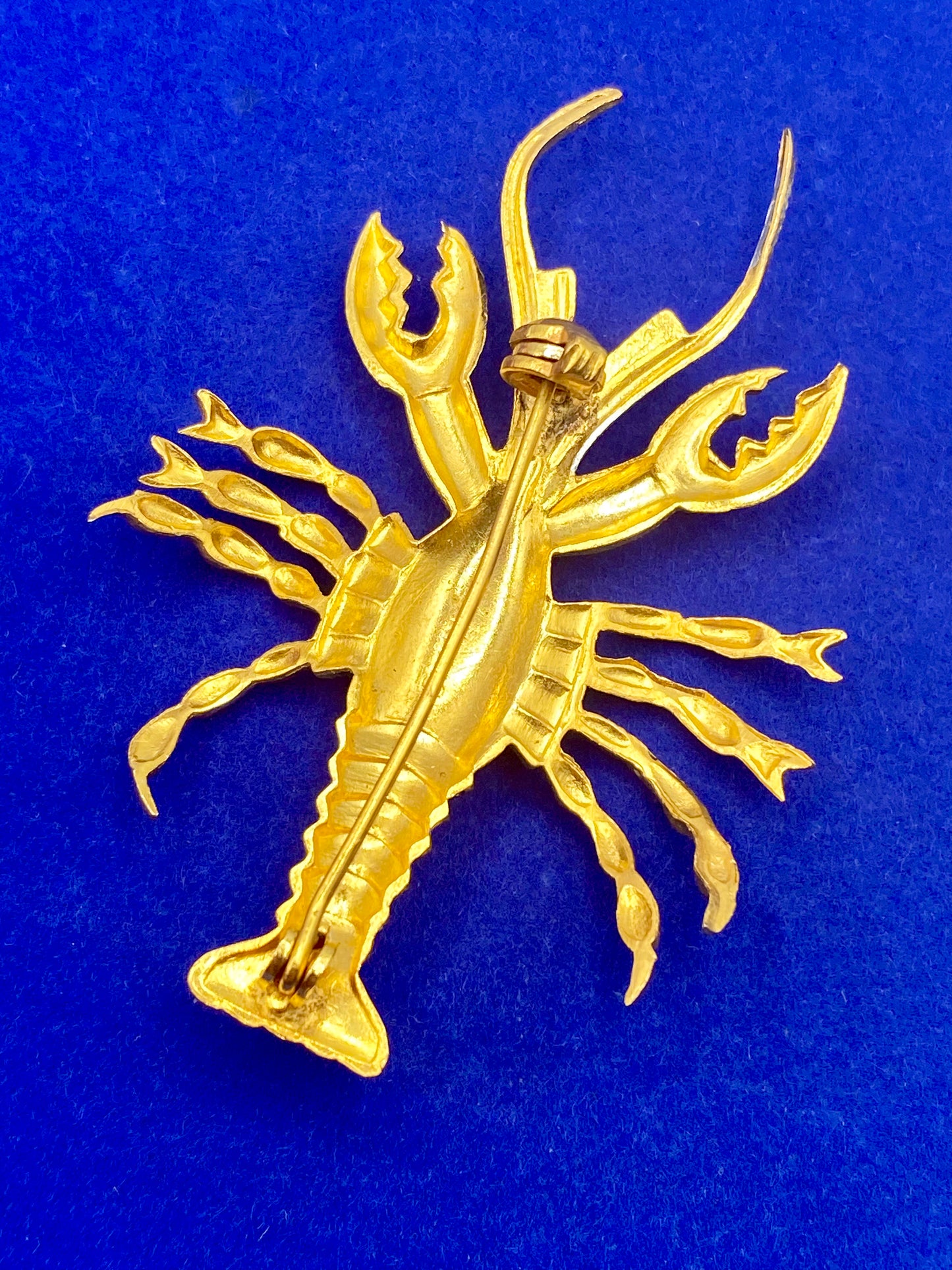 Damascene Spain Lobster Gold Tone Brooch