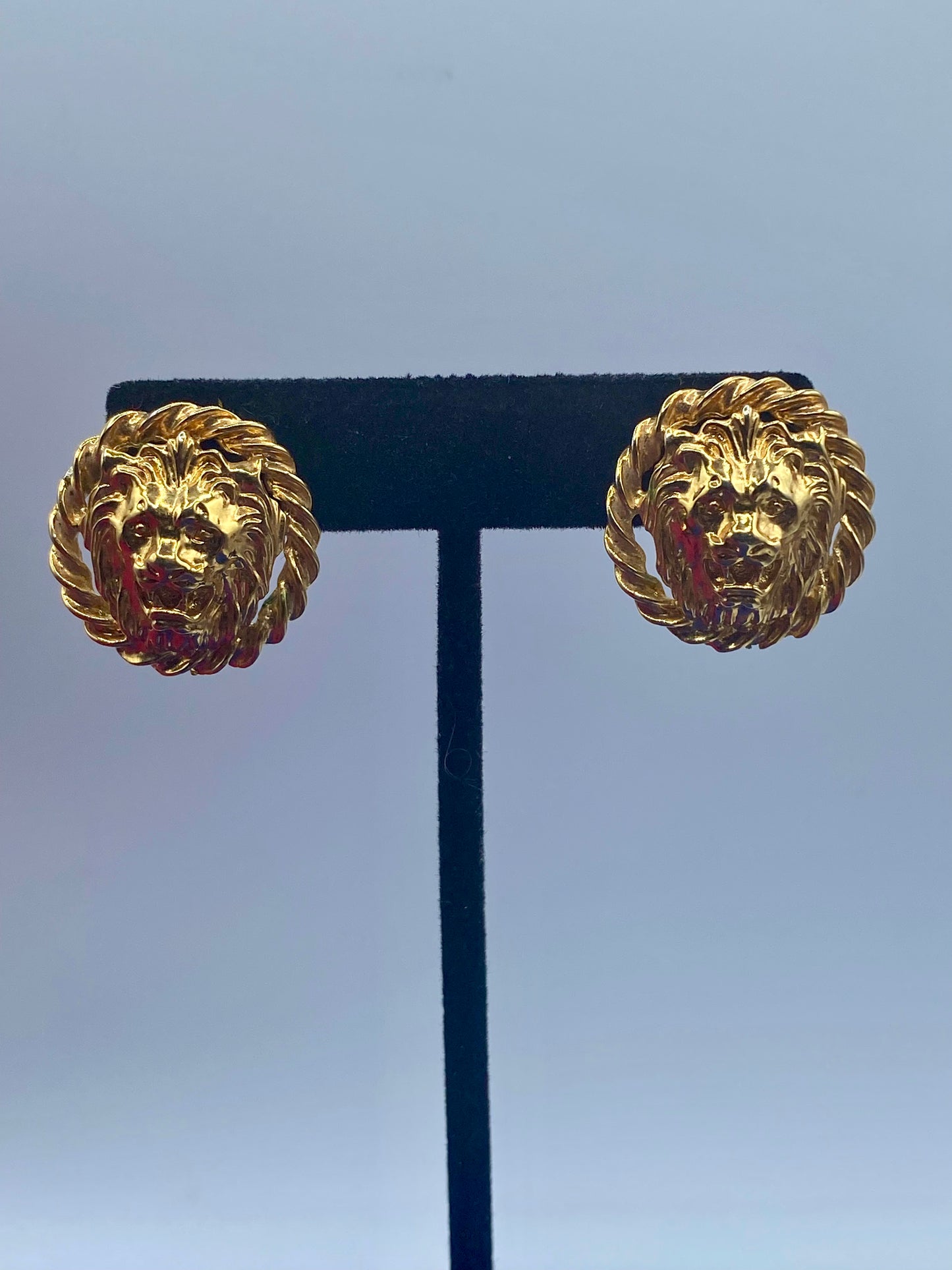 Vintage Anne Klein Lion Pierced Earrings
