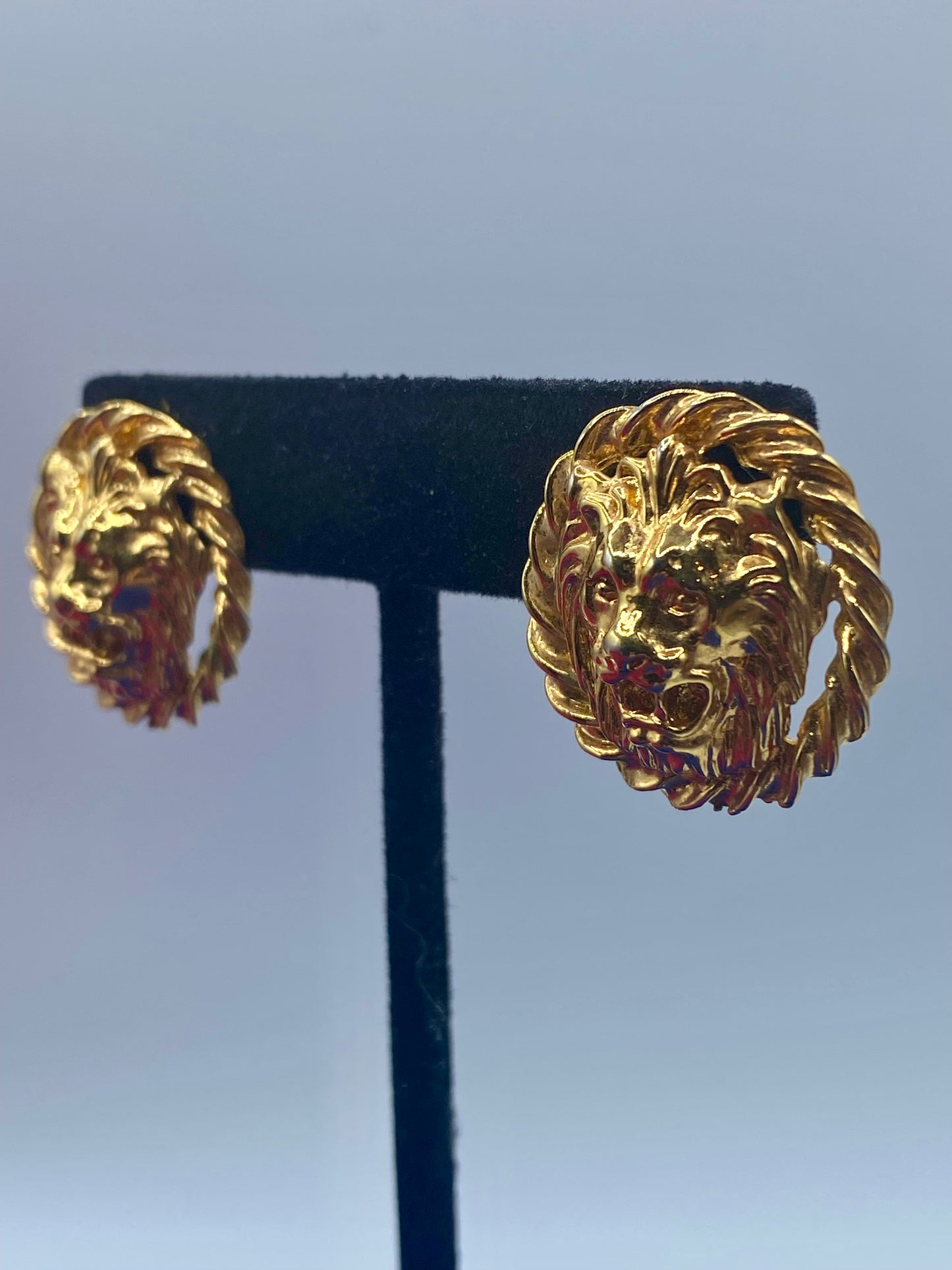 Vintage Anne Klein Lion Pierced Earrings