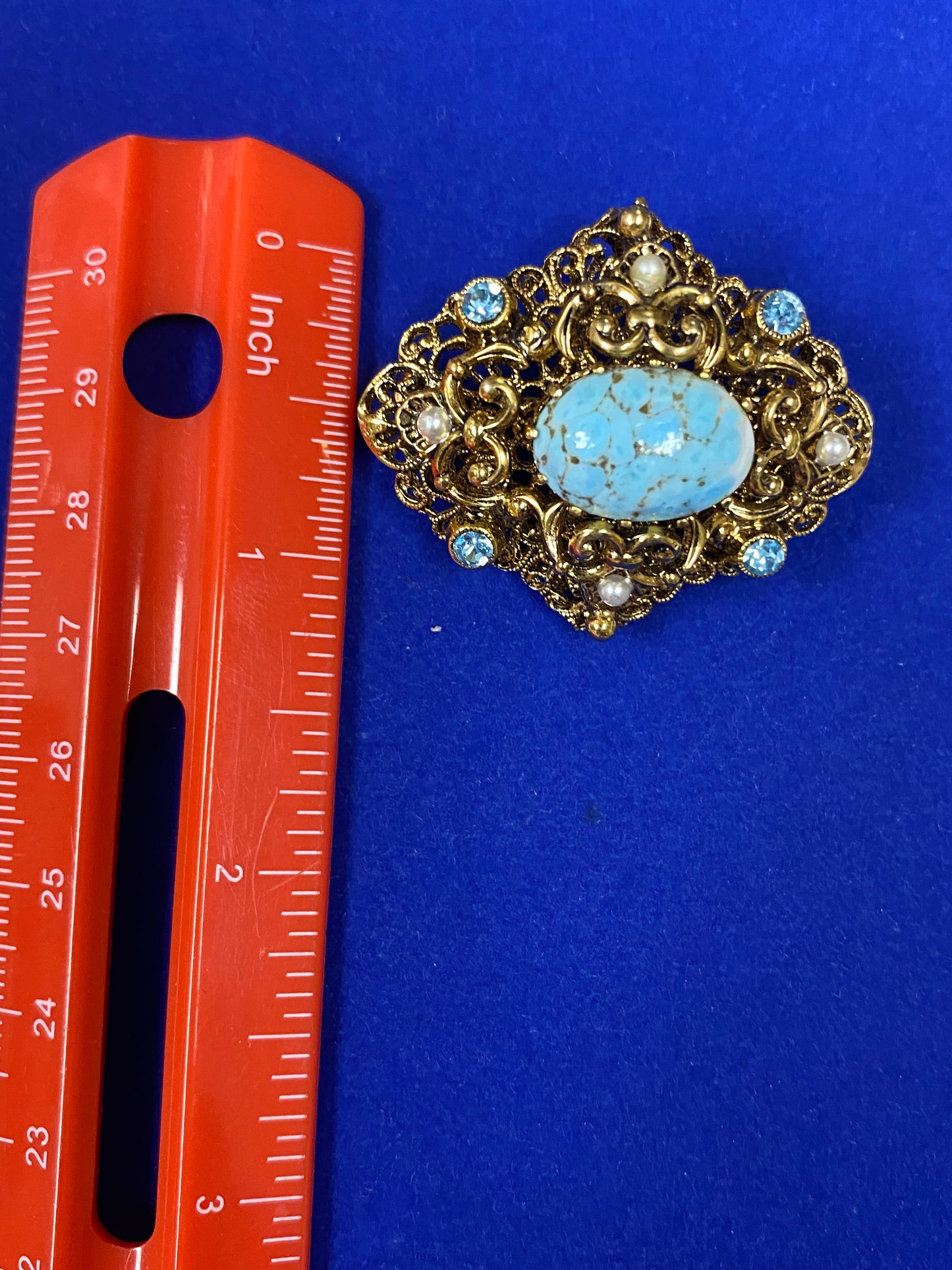 Vintage Austria Glass Brooch