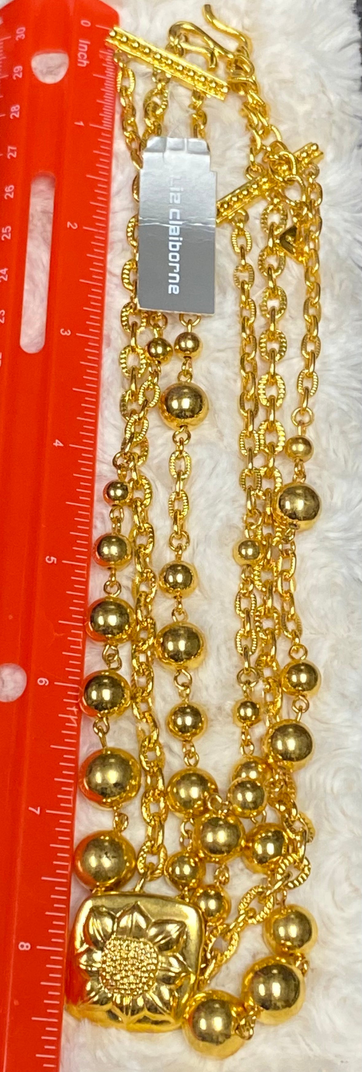 NWT Liz Claiborne Gold Tone Necklace