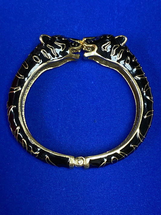 Vintage Panther Head Hinge Bracelet