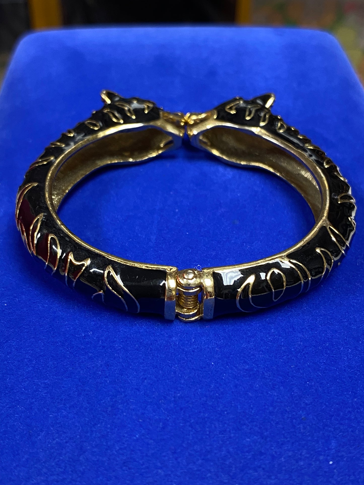 Vintage Panther Head Hinge Bracelet