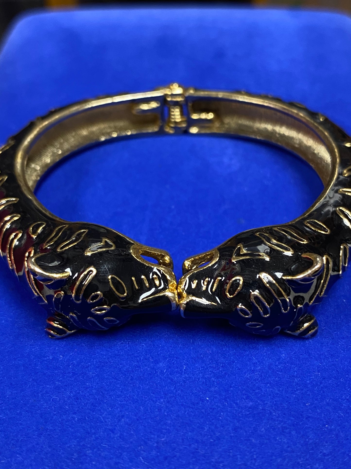 Vintage Panther Head Hinge Bracelet