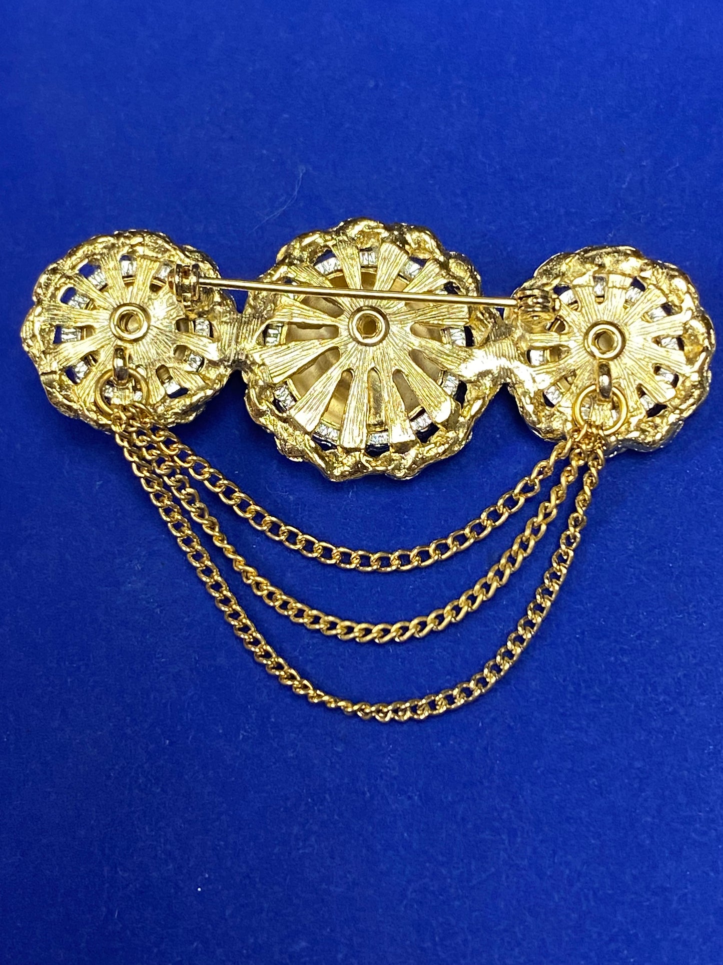 Vintage Gold Tone Chatelaine Brooch