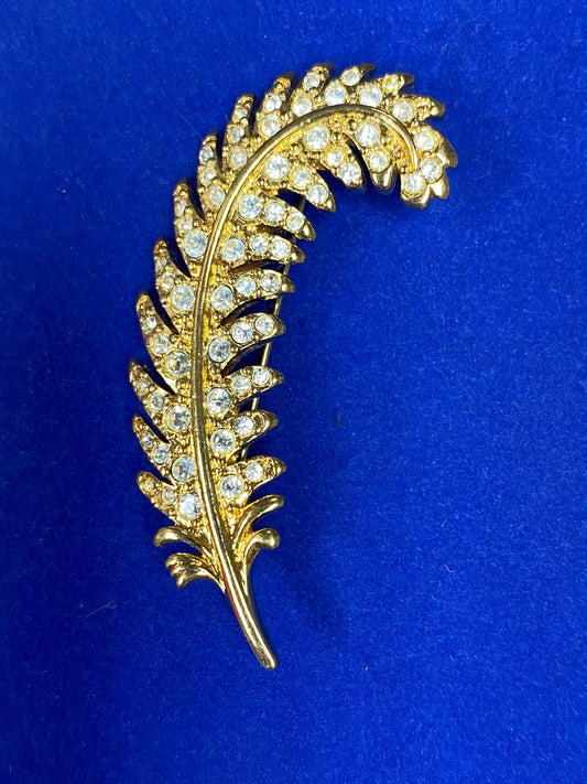 Vintage Swarovski Feather Brooch