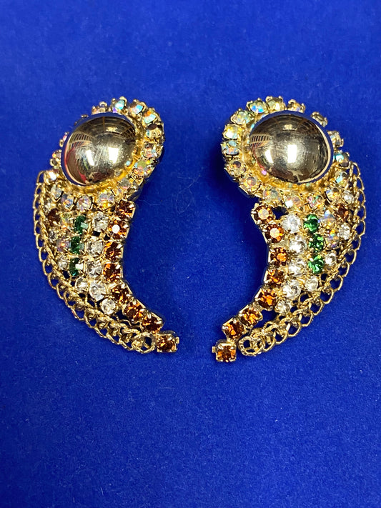 Vintage Hobé Rhinestone Clip Ons