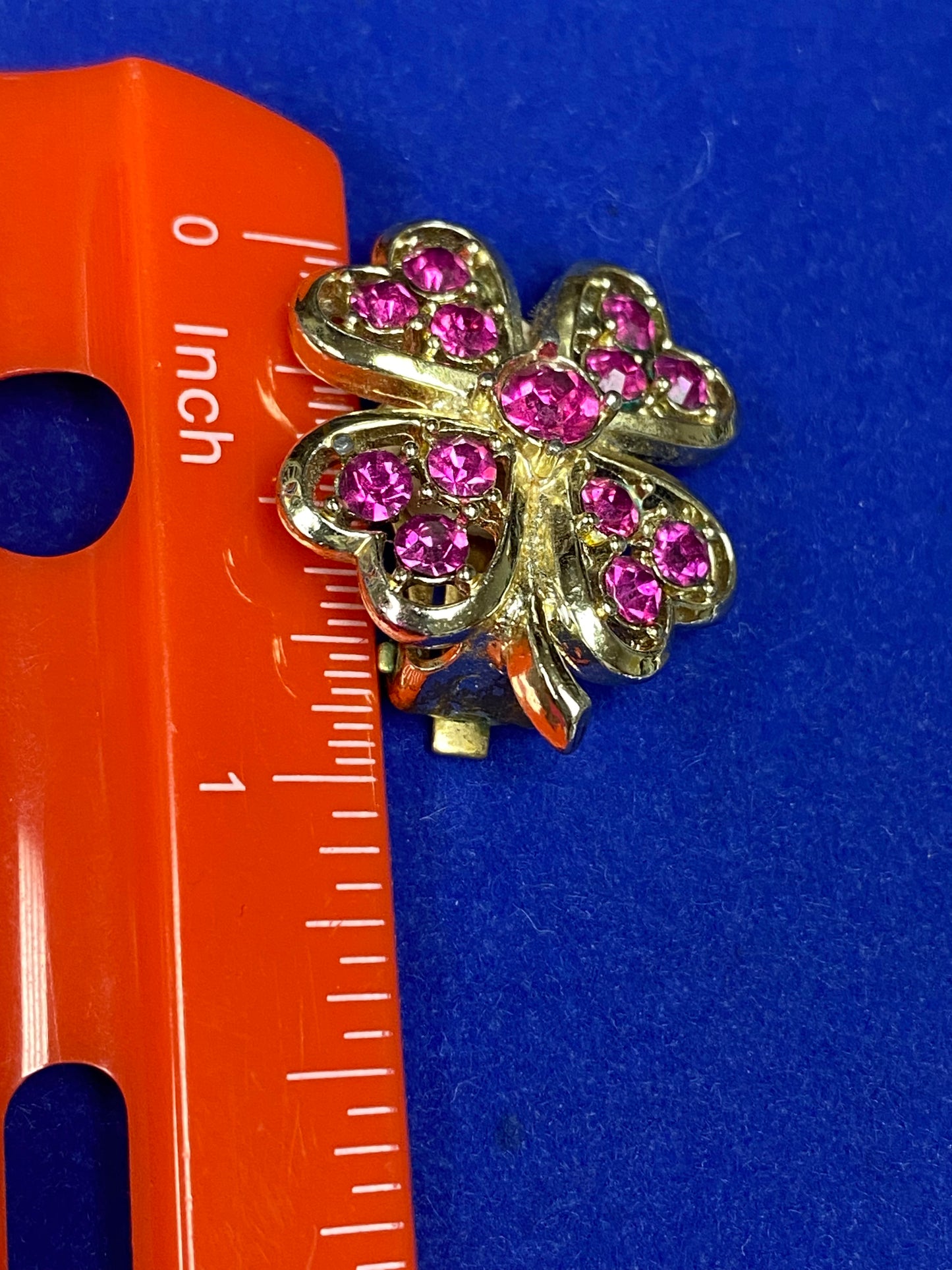 Vintage Sarah Coventry Rhinestone Floral Clip Ons