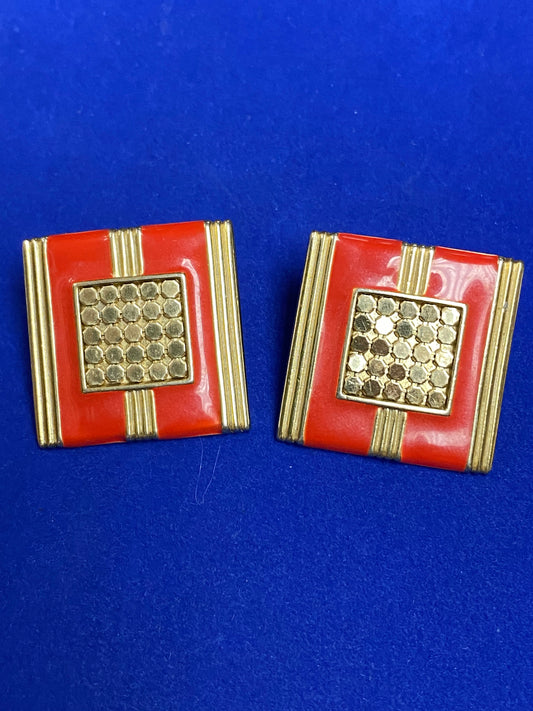 Vintage Whiting & Davis Gold Tone Earrings