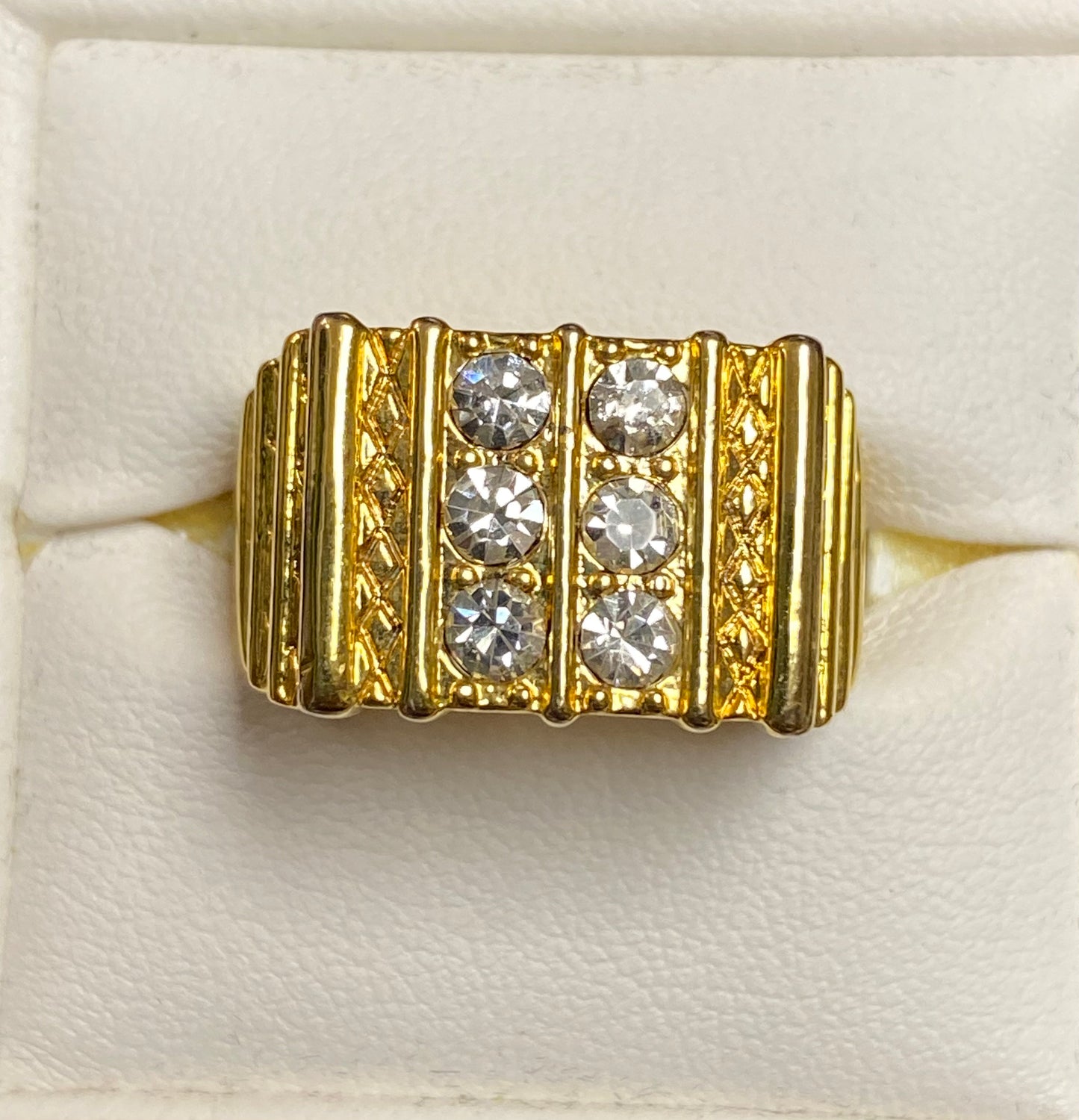 Vintage Mens Rhinestone Ring