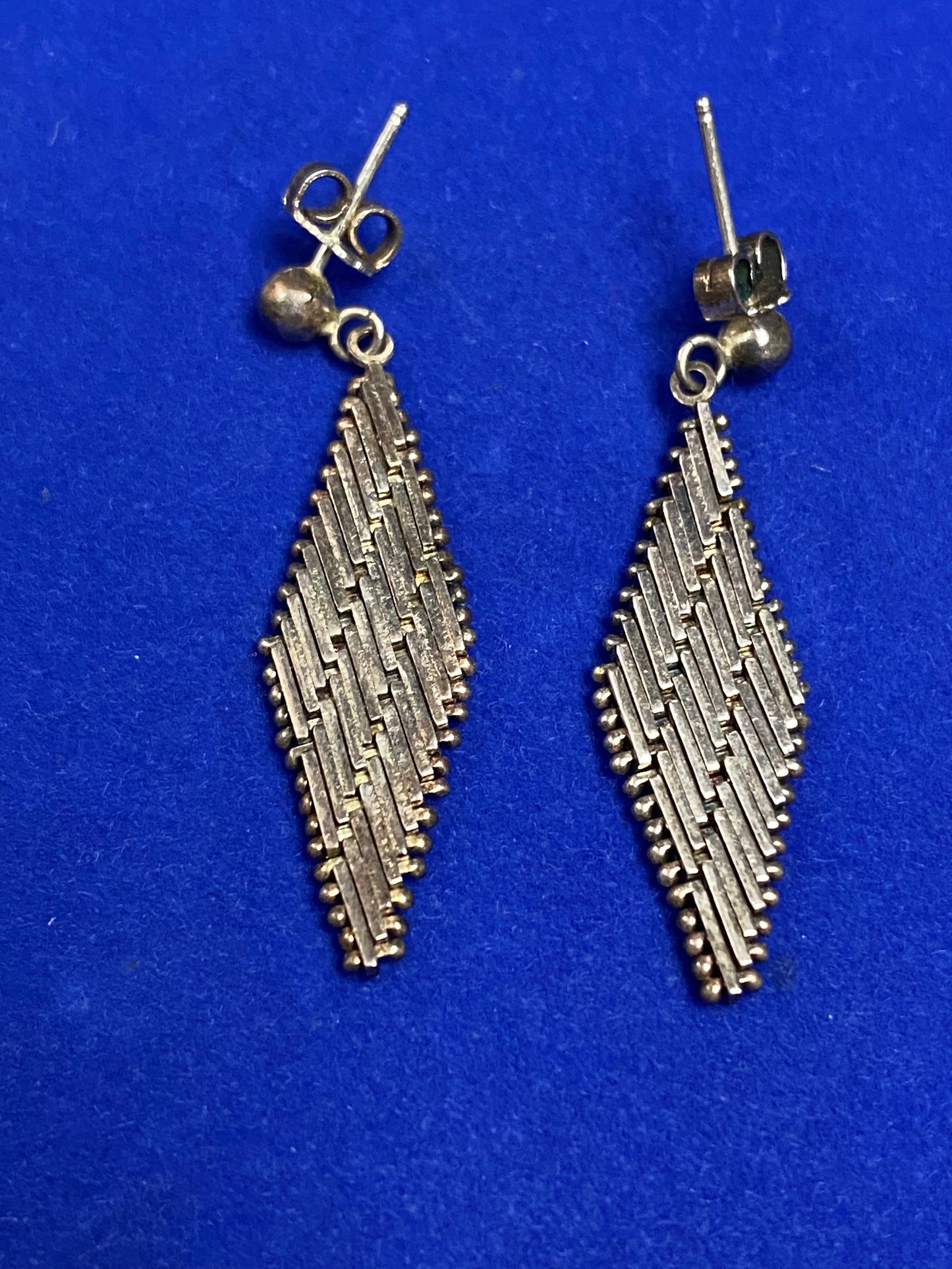 Sterling Silver Tri-Color Earrings