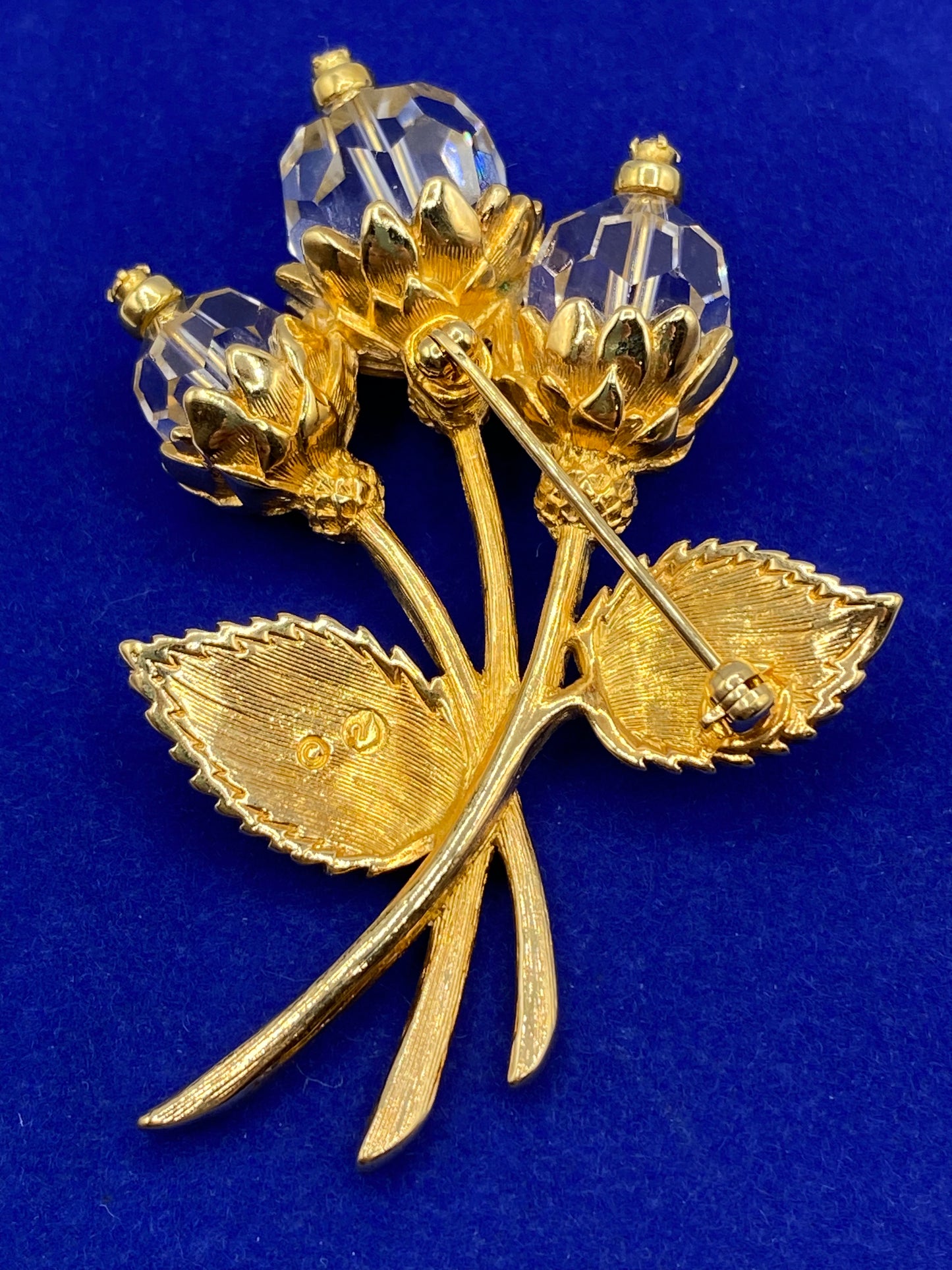 Vintage Swarovski Crystal Gold Tone Brooch