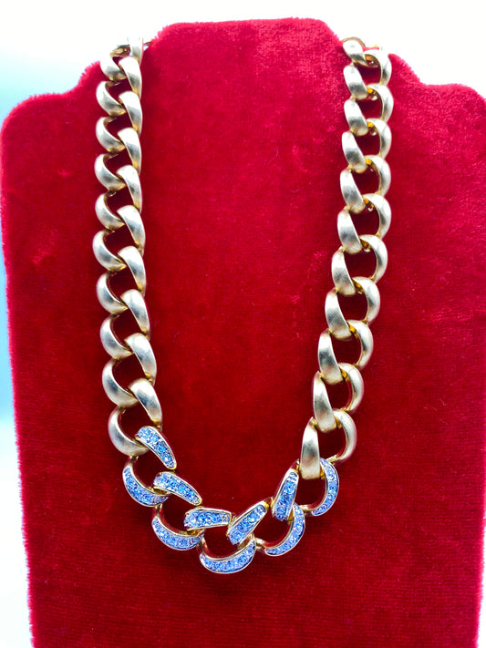 Vintage Gold Tone & Rhinestone Necklace