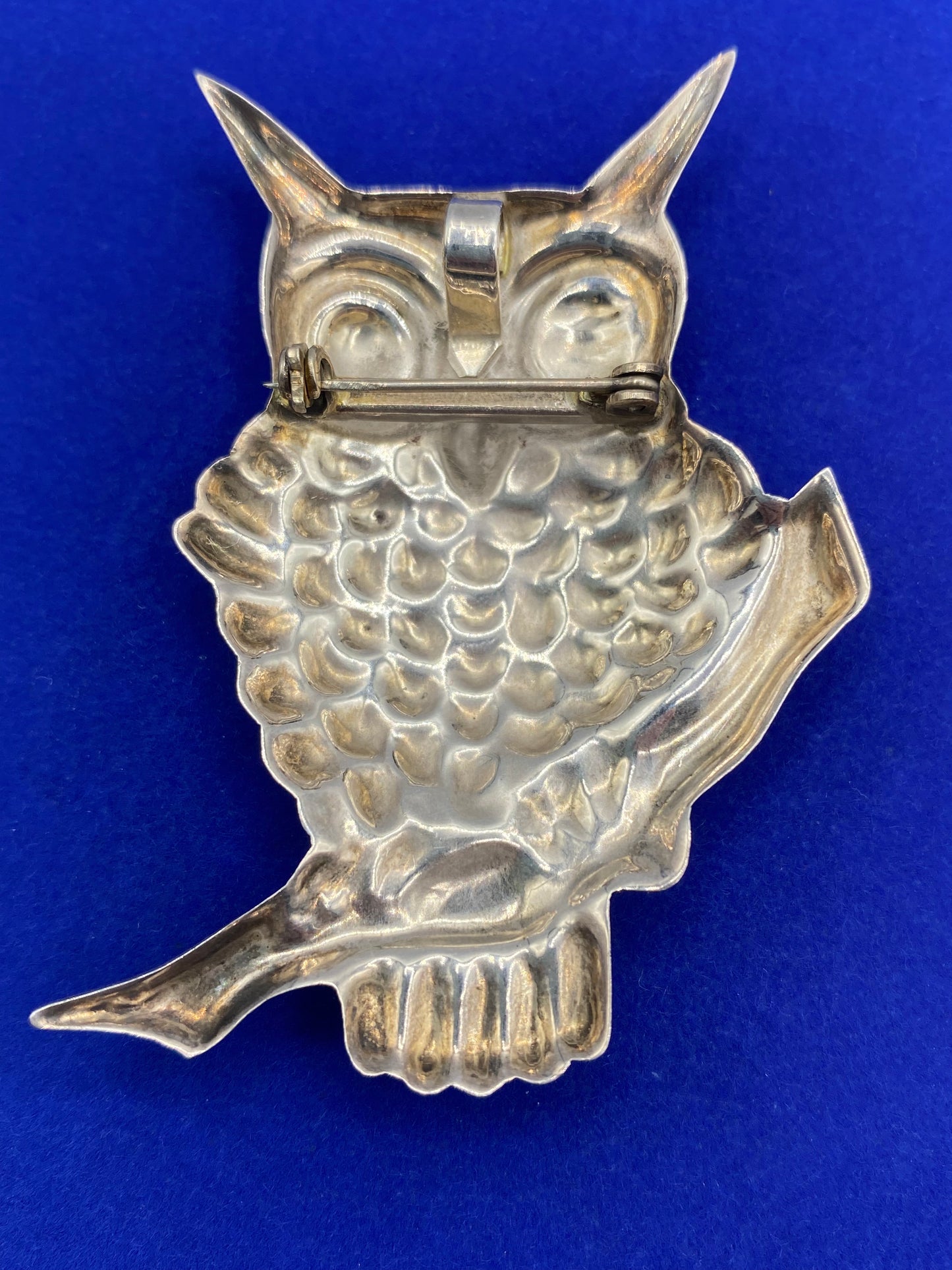 Sterling Silver Owl Brooch