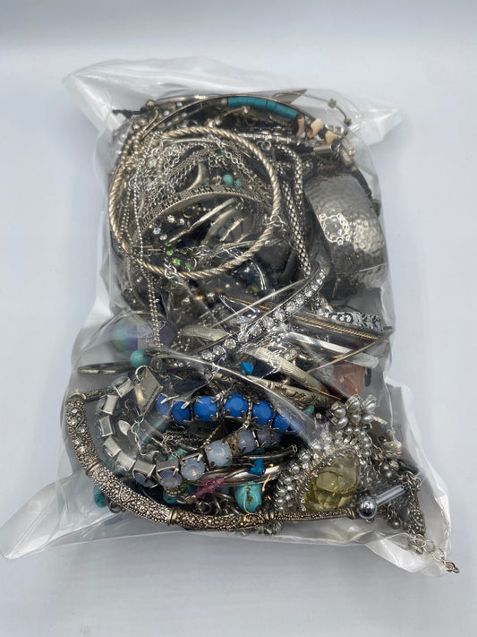 Mystery Silver Tone Jewelry Bag #6