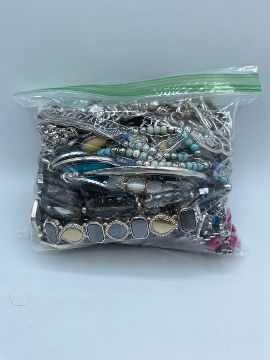 Small Silver Tone Mystery Jewelry Bag #5