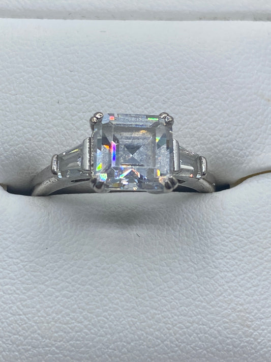 Sterling Silver Square CZ Ring