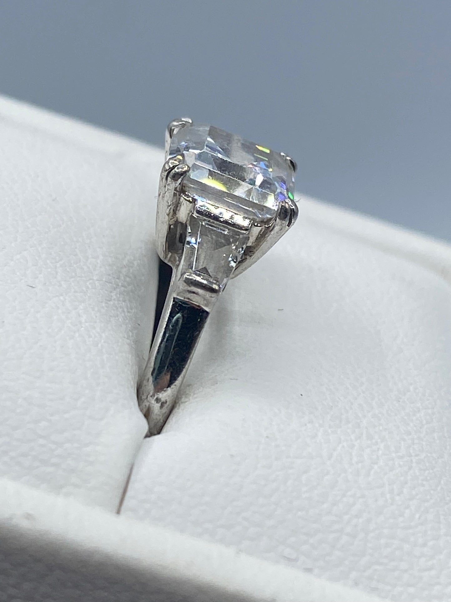 Sterling Silver Square CZ Ring