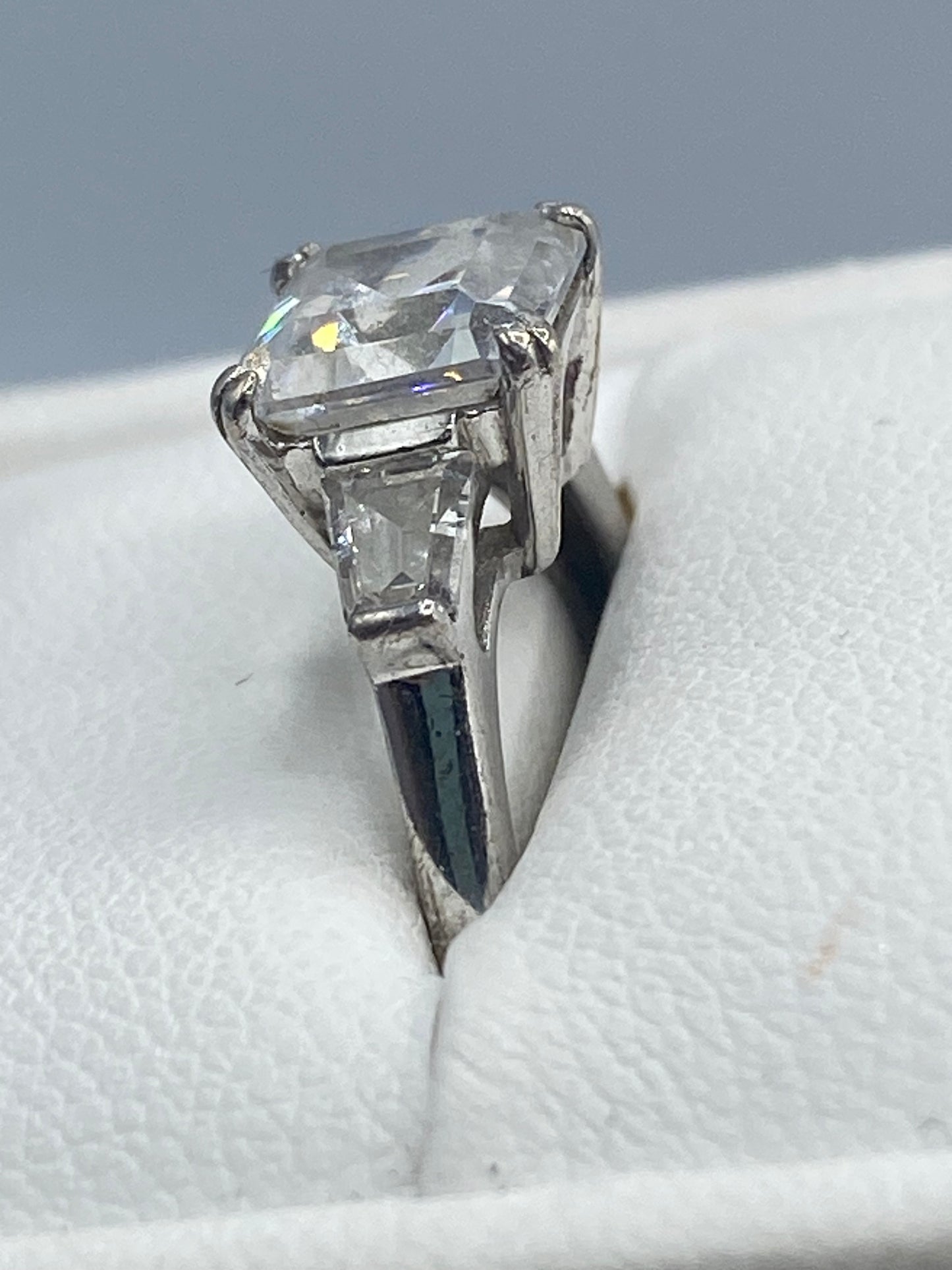 Sterling Silver Square CZ Ring
