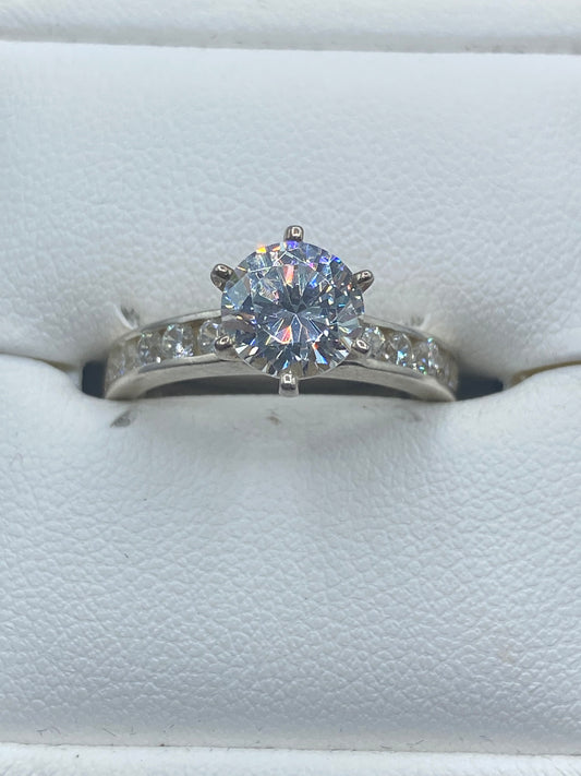 Sterling Silver DQ CZ Ring
