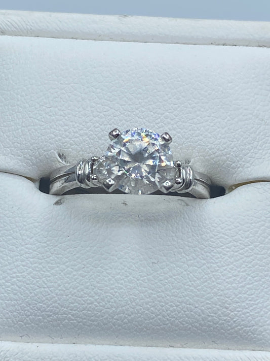 Sterling Silver DQ CZ Ring