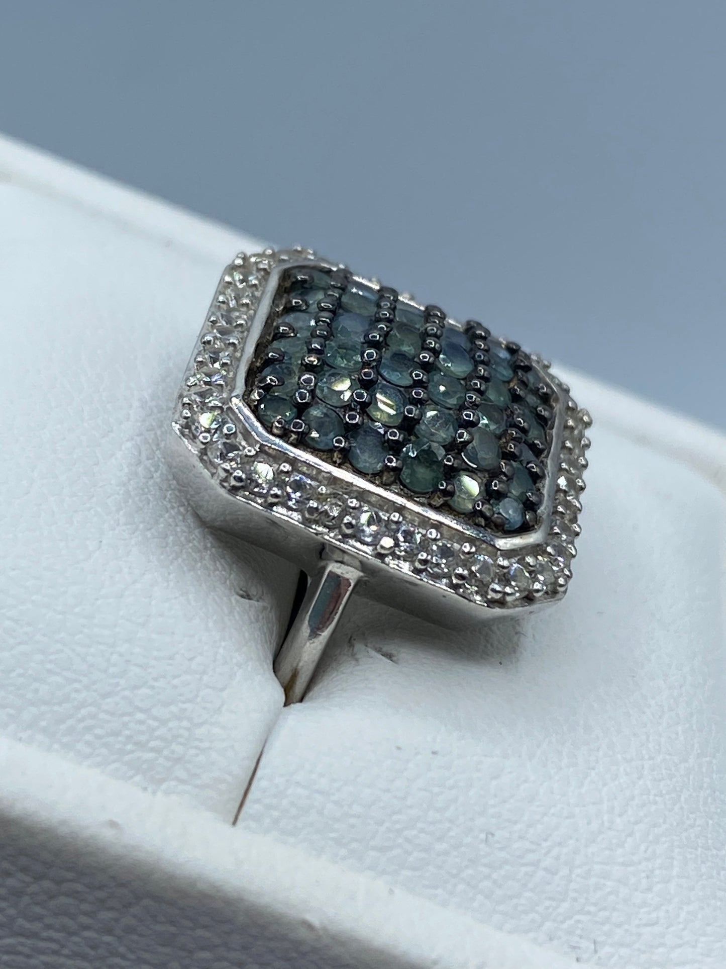 Sterling Silver Narsipatnam Alexandrite & Zircon Ring