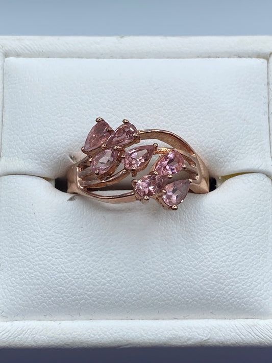 Sterling Silver Pink Amethyst Vermeil Ring