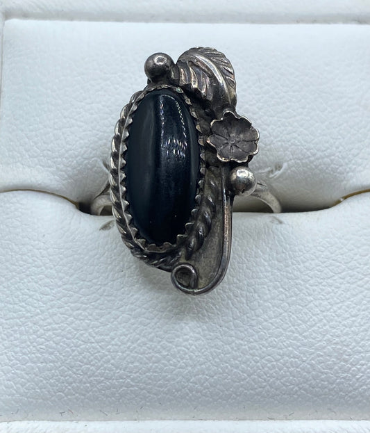 Sterling Silver Native Onyx Ring
