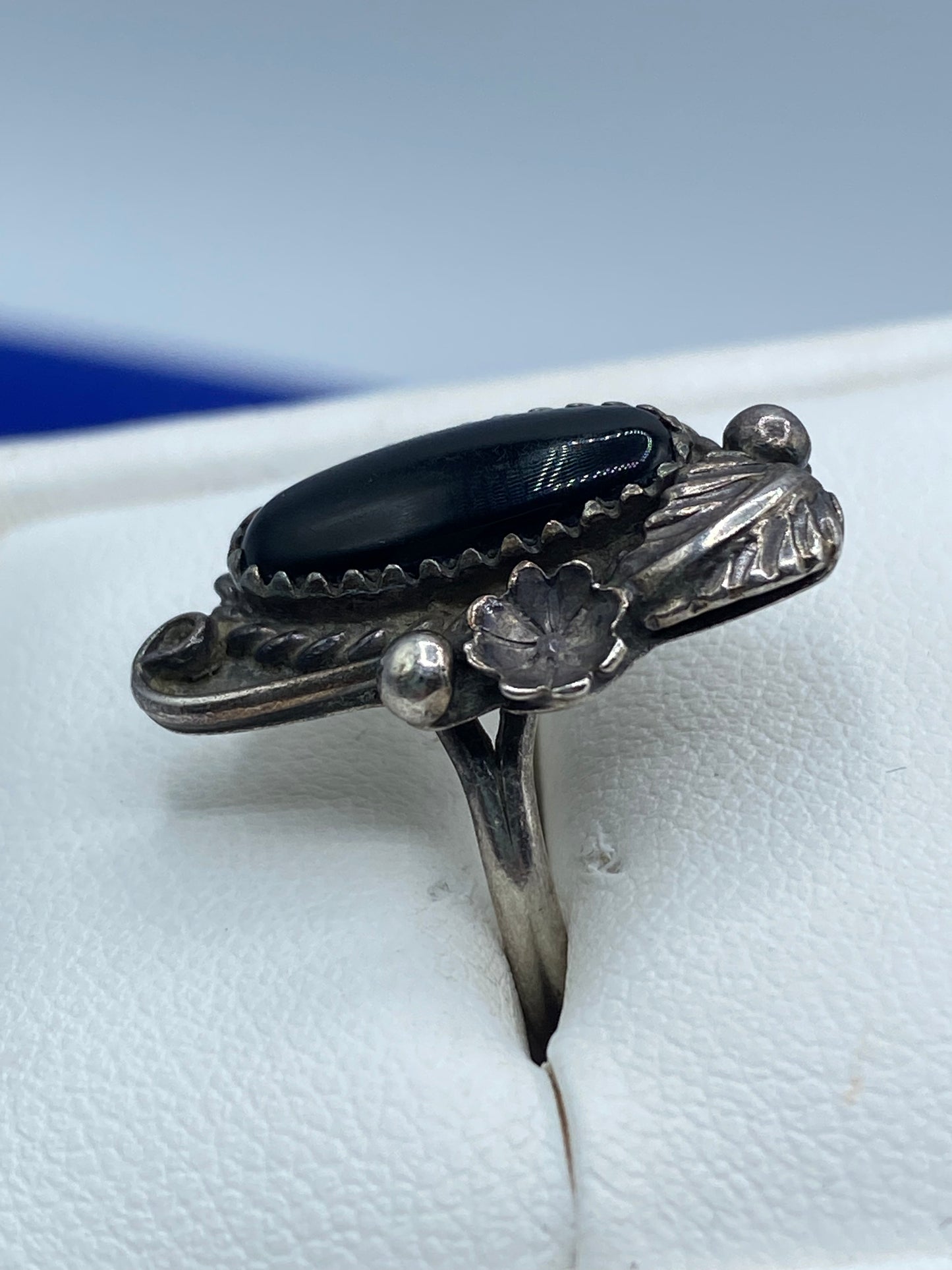 Sterling Silver Native Onyx Ring