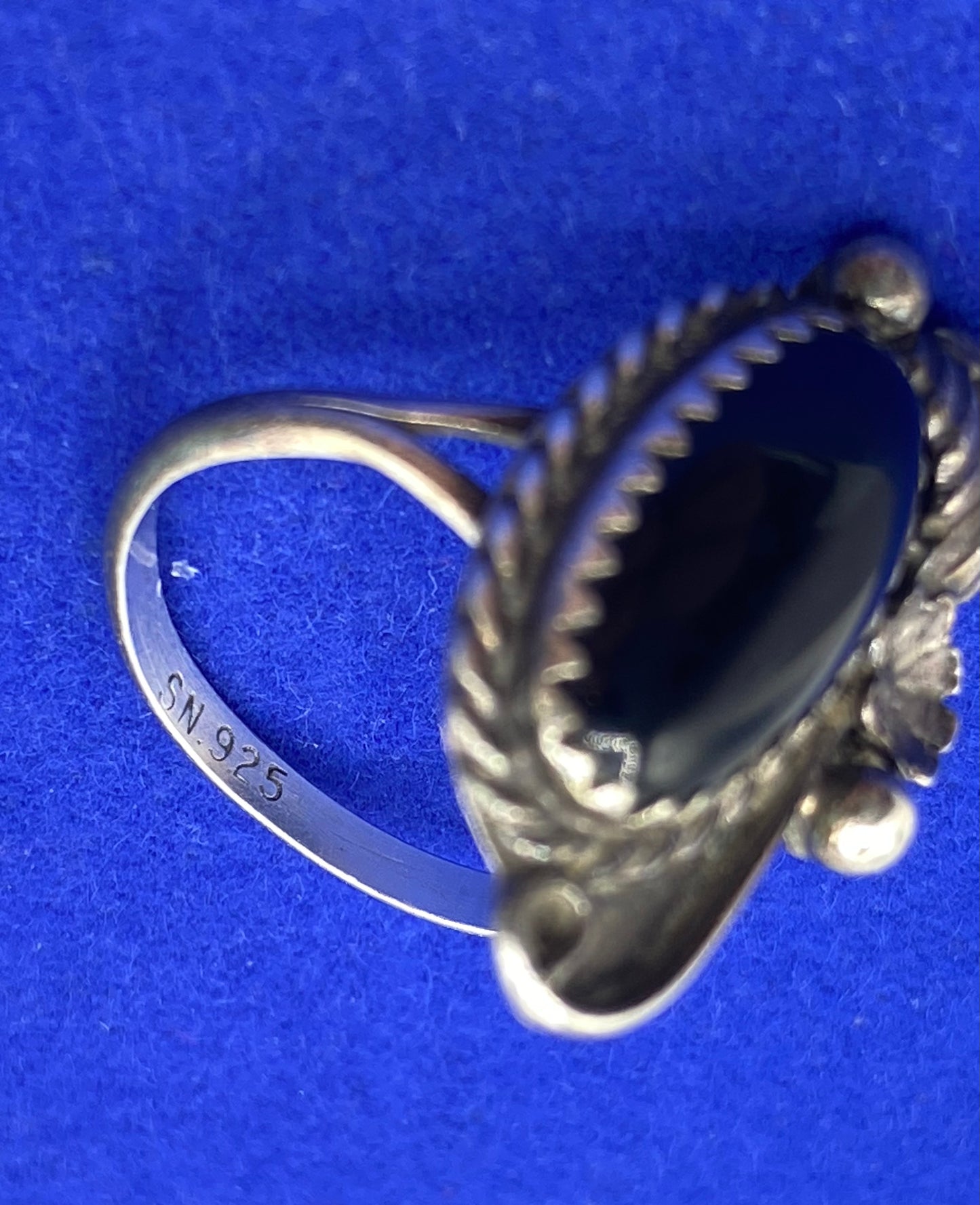 Sterling Silver Native Onyx Ring
