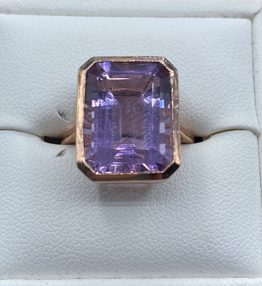 Sterling Silver Vermeil & Amethyst Ring