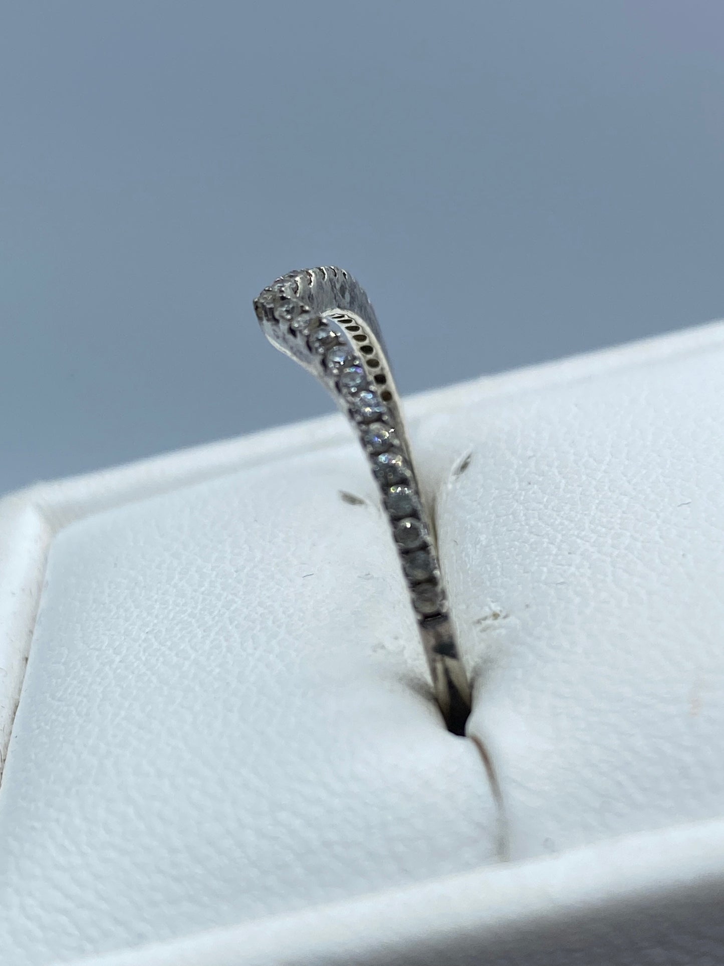 Sterling Silver Pandora Wave CZ Ring