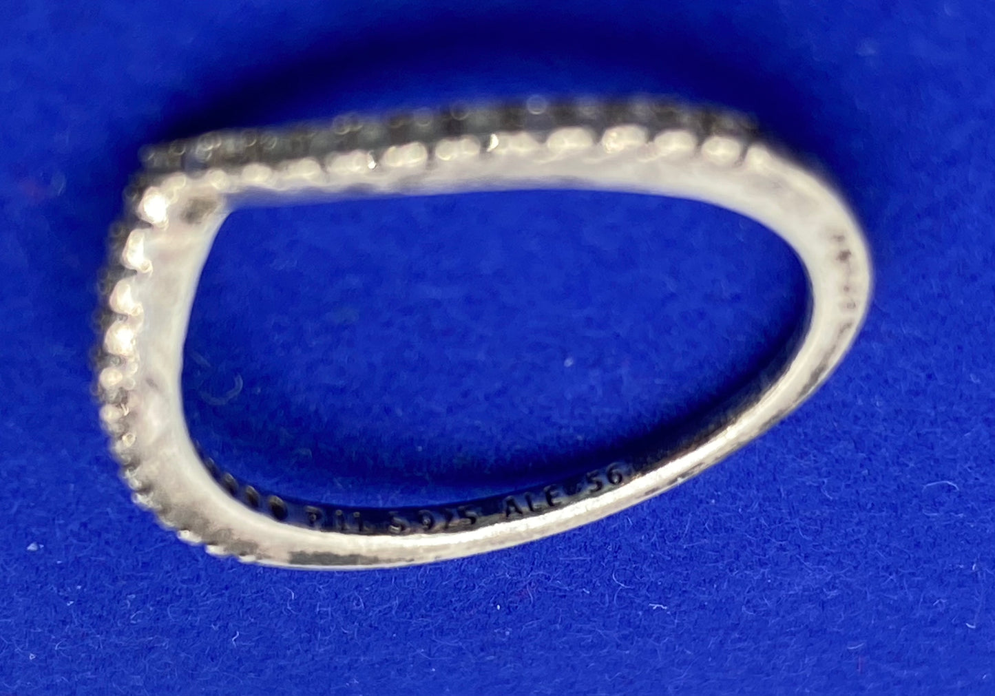 Sterling Silver Pandora Wave CZ Ring