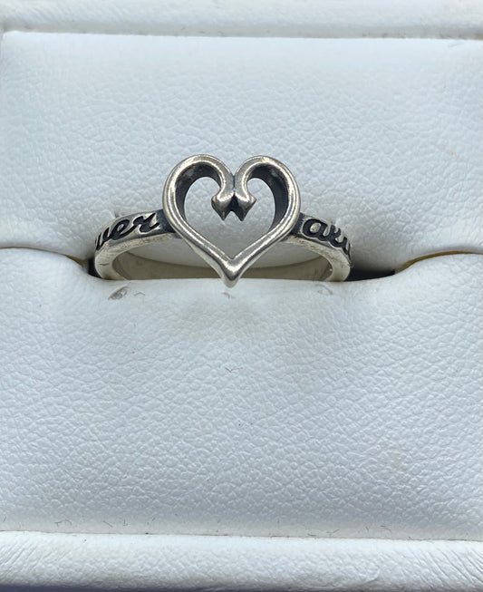 Sterling Silver James Avery "Forever and Always" Heart Ring
