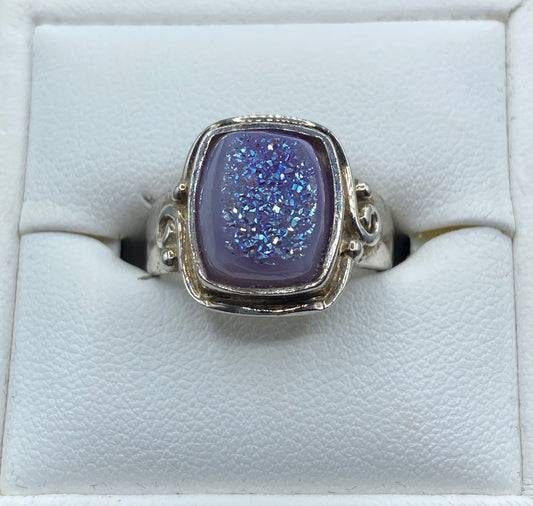 Sterling Silver Sajen Druzy Ring